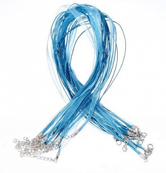 Halsband med organzaband N&deg;08 och vaxat sn&ouml;re