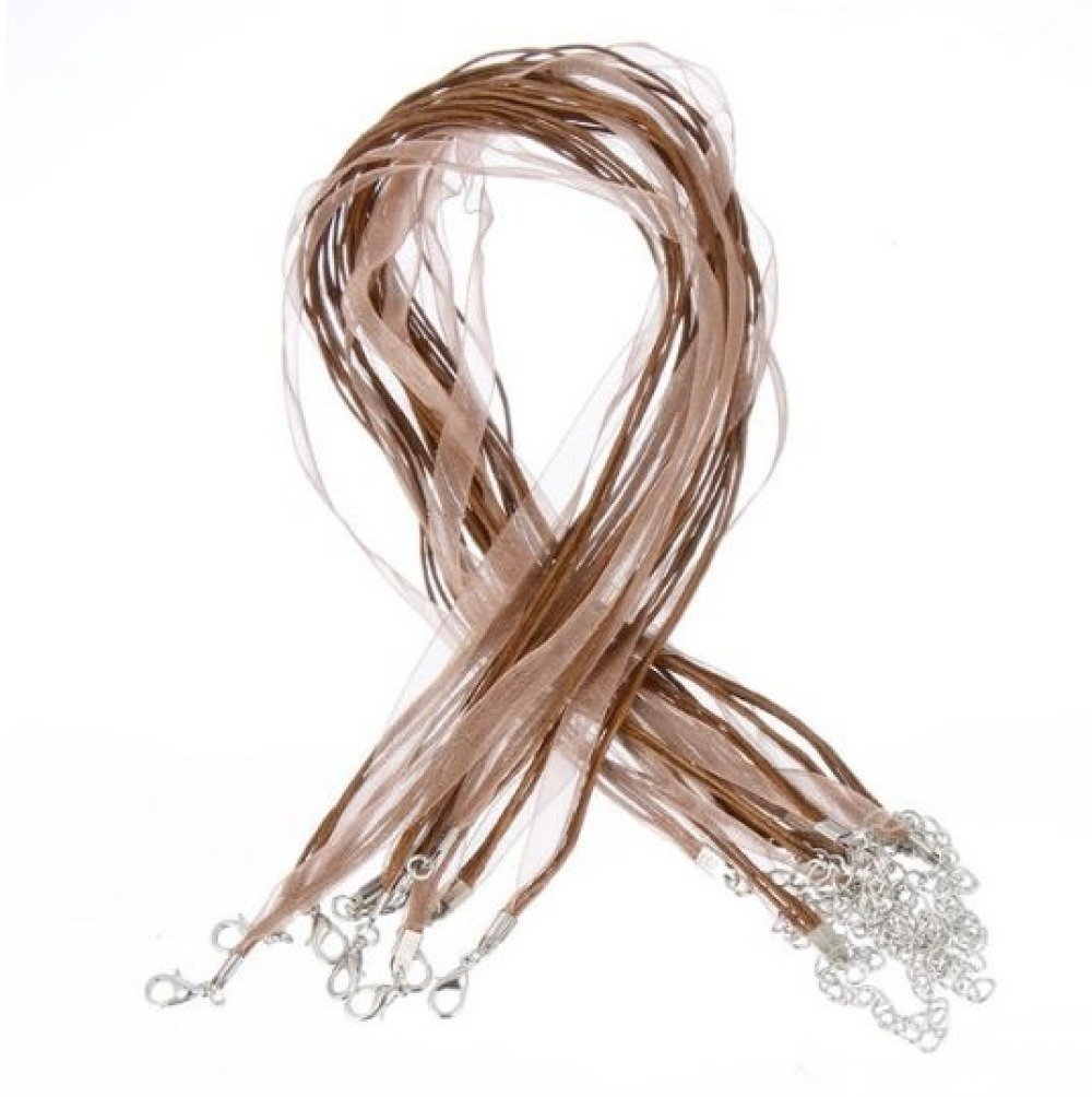 Halsband med organzaband N°11 och vaxat snöre