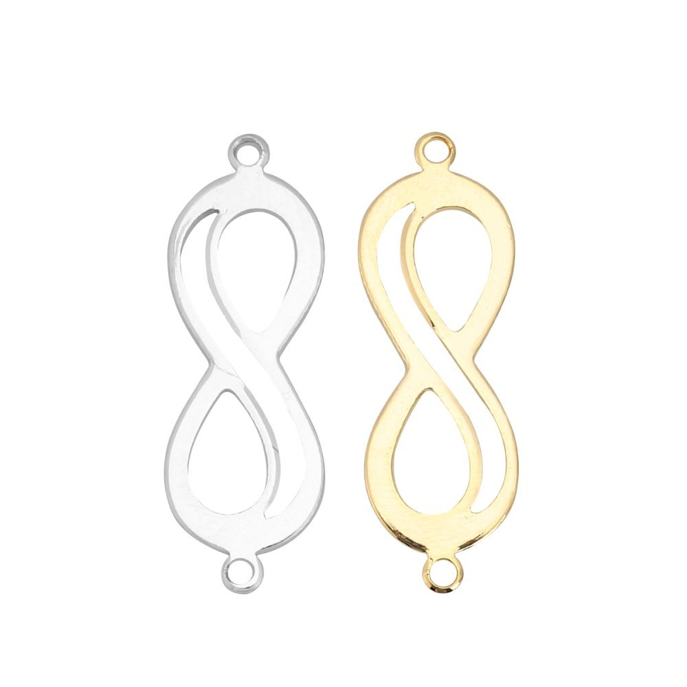 18k guldpläterad koppar "Infinity" symbol kontakt