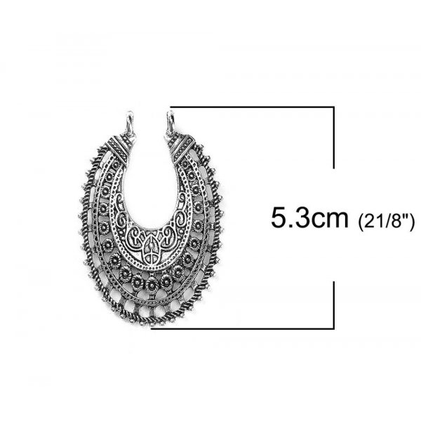 Kontakter N&deg;01 Oval Silver Hollow Flowers