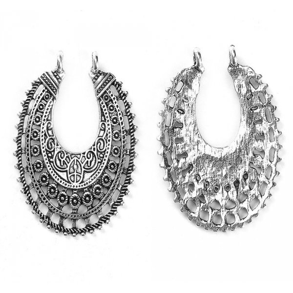 Kontakter N&deg;01 Oval Silver Hollow Flowers