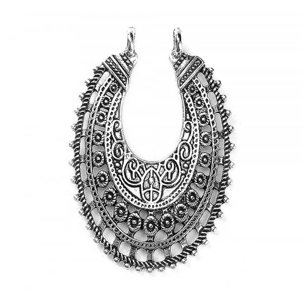 Kontakter N&deg;01 Oval Silver Hollow Flowers