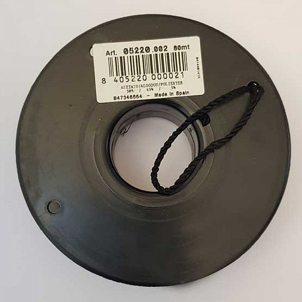 Cordon Rond Tress&eacute; 2 mm Noir N&deg;03