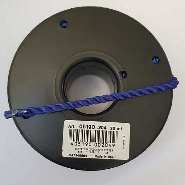 Cordon Rond Tress&eacute; 5 mm Bleu N&deg;05