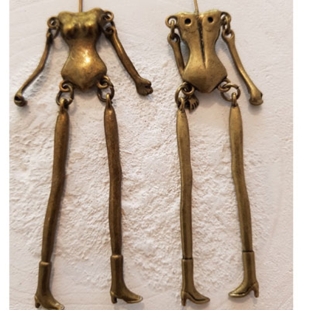 Dockkropp i metall, bronsfärg 9 cm