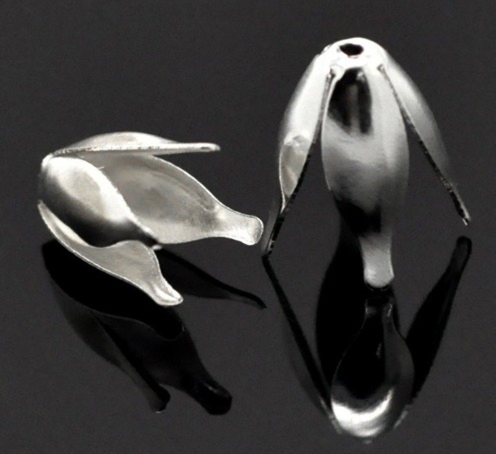 Skål i järnlegering Silver Flower x 200
