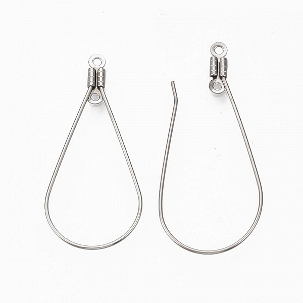 Creole oval rostfritt st&aring;l 17x37 mm silver x 2