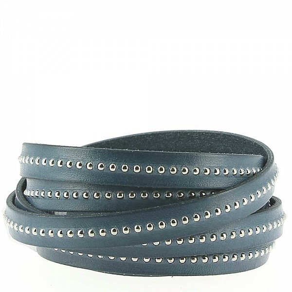 Leather Ball Lion Blue 10 mm med nickelfri kedja per 20 cm