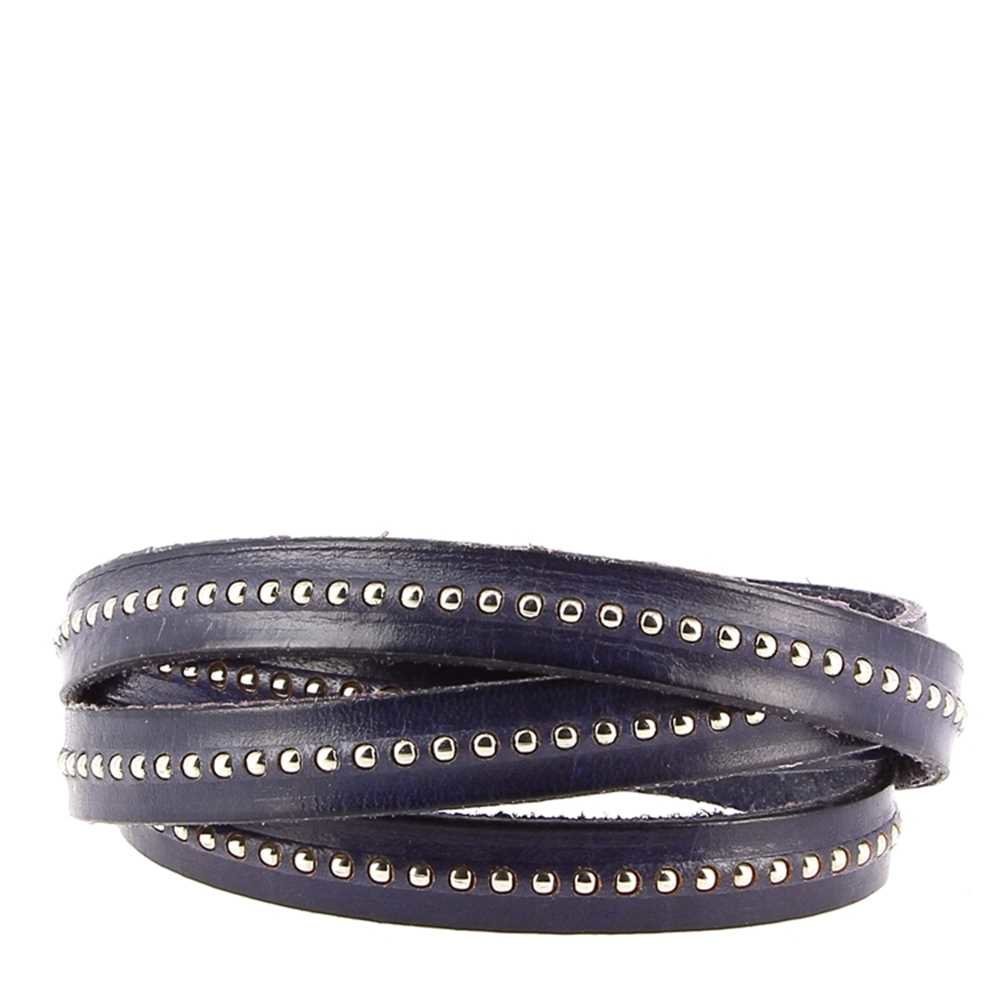 10 mm Dark Cobalt Ball Leather med nickelfri kedja per 20 cm