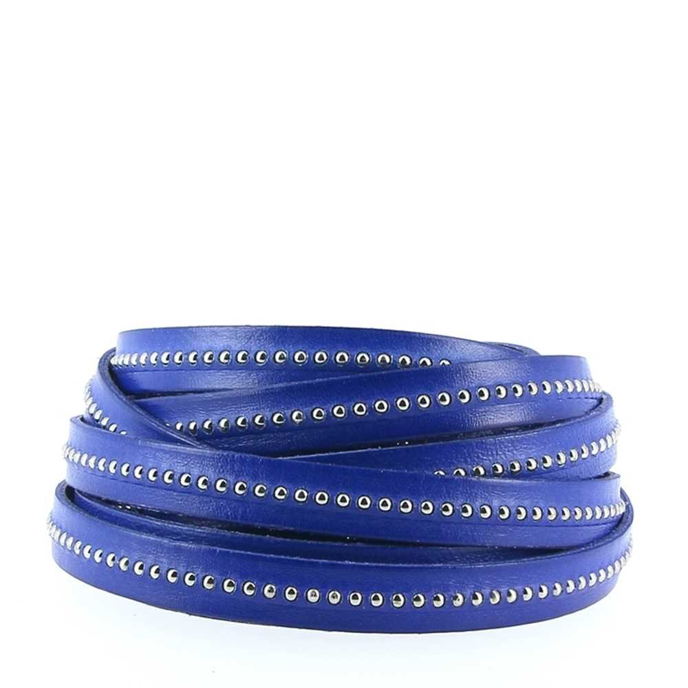 Läder Cobalt Ball 10 mm med nickelfri kedja per 20 cm