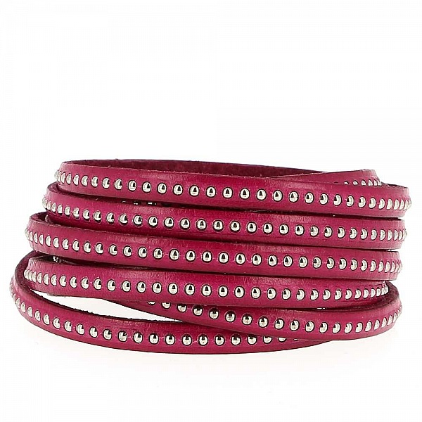 L&auml;derkula DD-Fushia 06 mm med nickelfri kedja per 20 cm