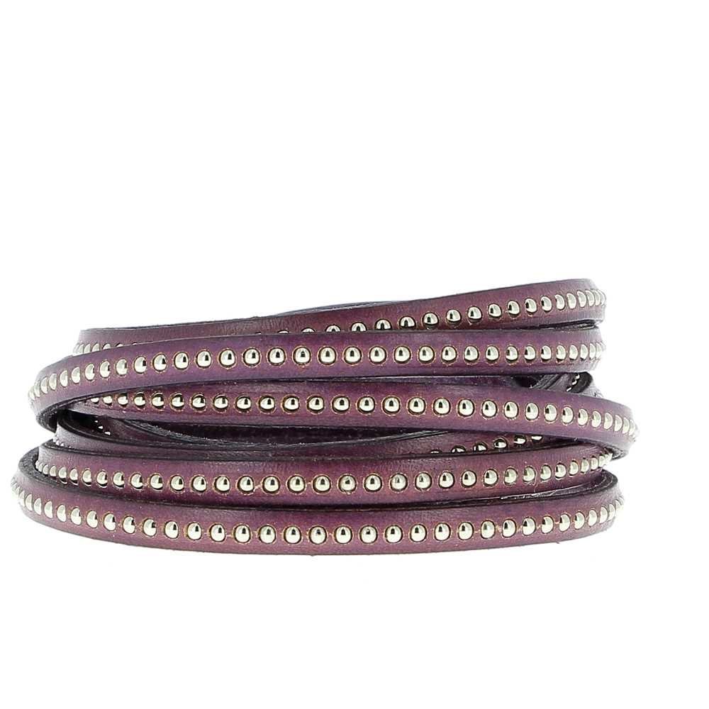 Läderkula Prune 06 mm med nickelfri kedja per 20 cm