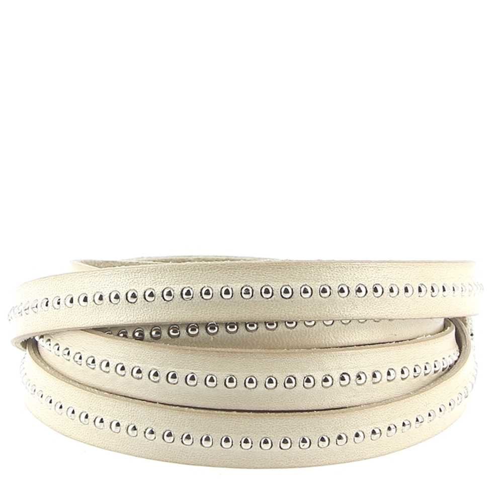 Leather Ball Taupe 10 mm med nickelfri kedja per 20 cm