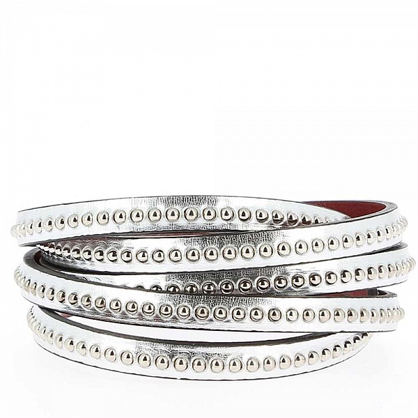 L&auml;der Mirror Ball Silver 06 mm med nickelfri kedja per 20 cm