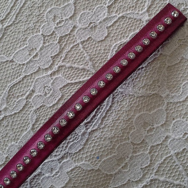 L&auml;der DD-Fuxia 10 mm Swarovski Strass per 20 cm