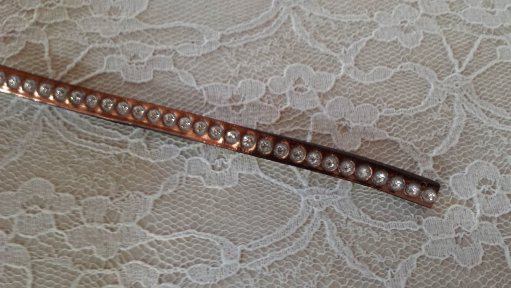 Läder Antic Mirror 06 mm Swarovski Strass per 20 cm