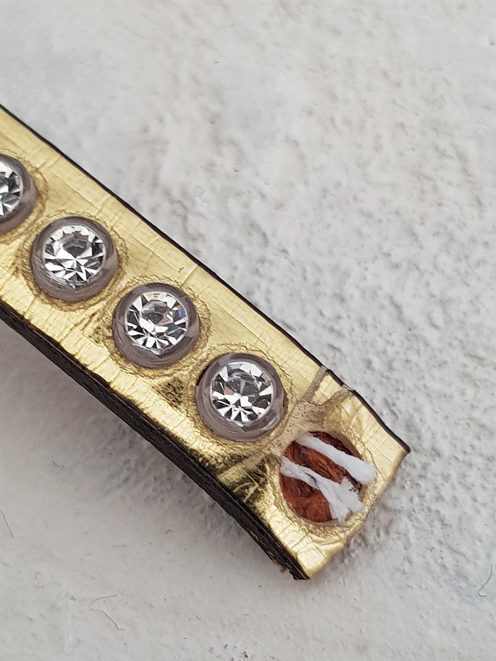 Guldspegell&auml;der 06 mm Swarovski Strass per 20 cm