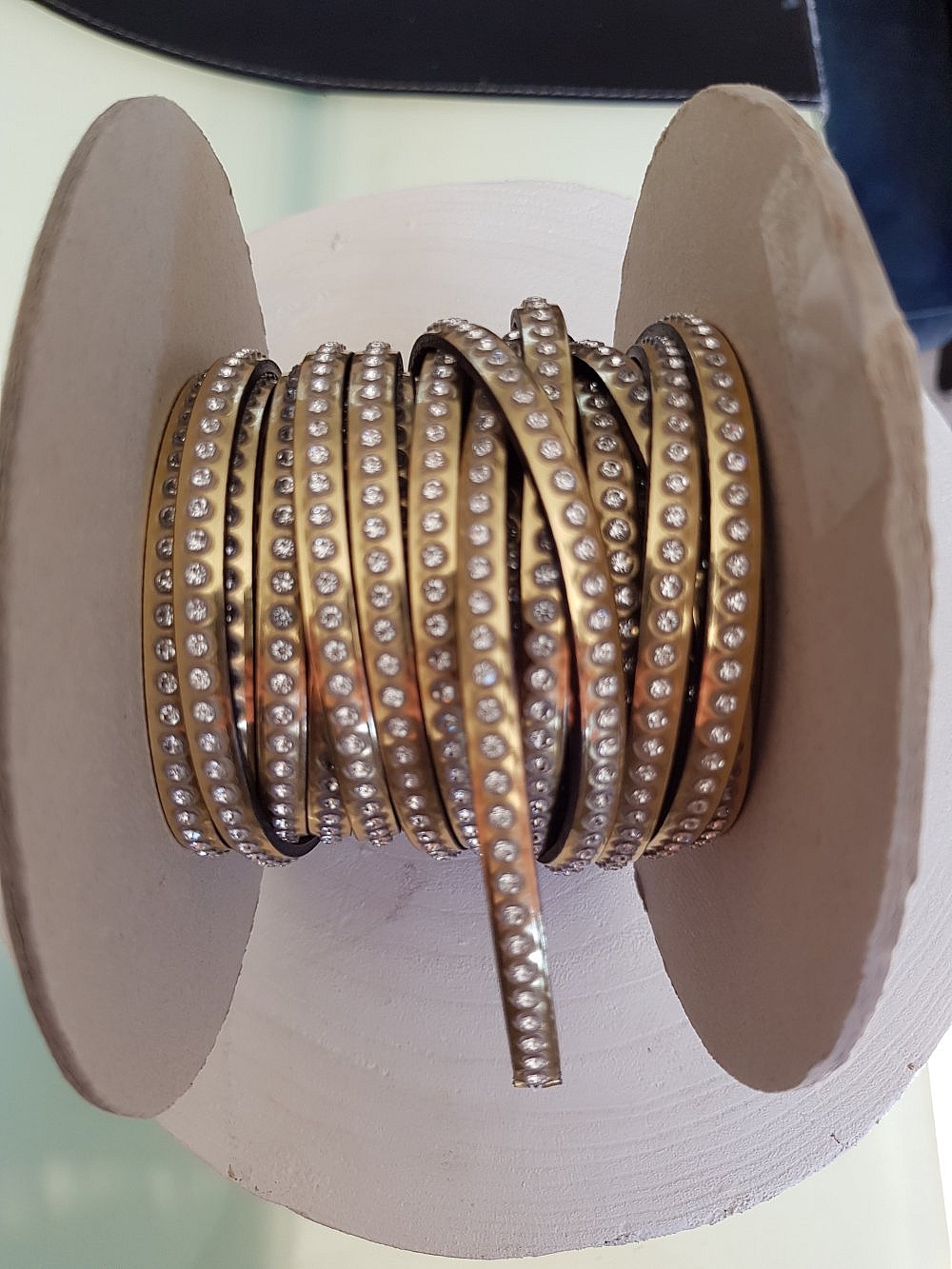 Guldspegell&auml;der 06 mm Swarovski Strass per 20 cm