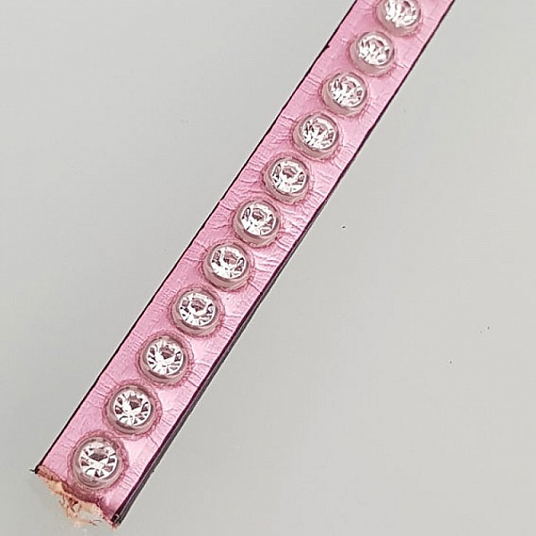 L&auml;derspegel Rosa metall 06 mm Swarovski Strass per 20 cm