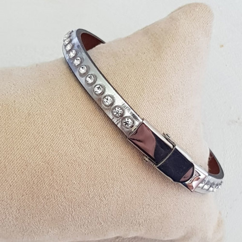Läderspegel Rosa metall 06 mm Swarovski Strass per 20 cm