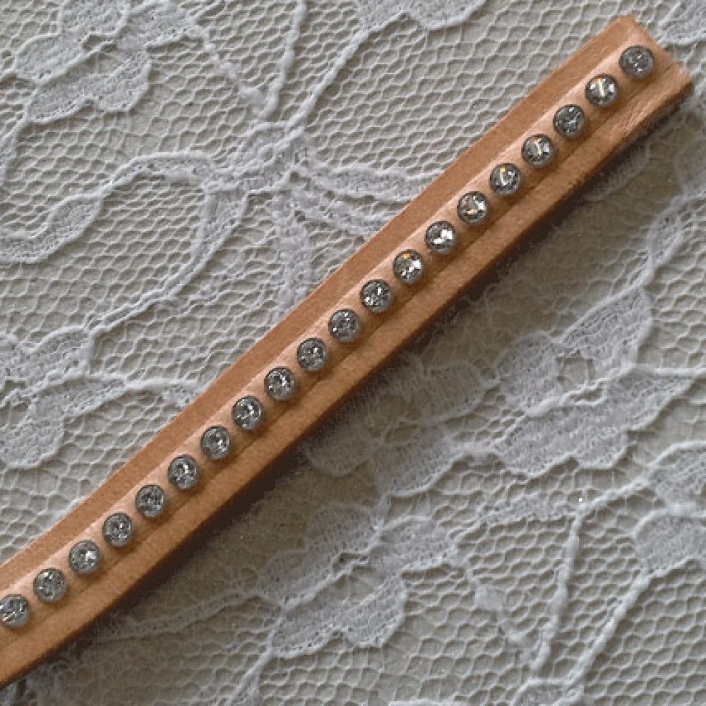 10 mm naturläder Swarovski Strass per 20 cm