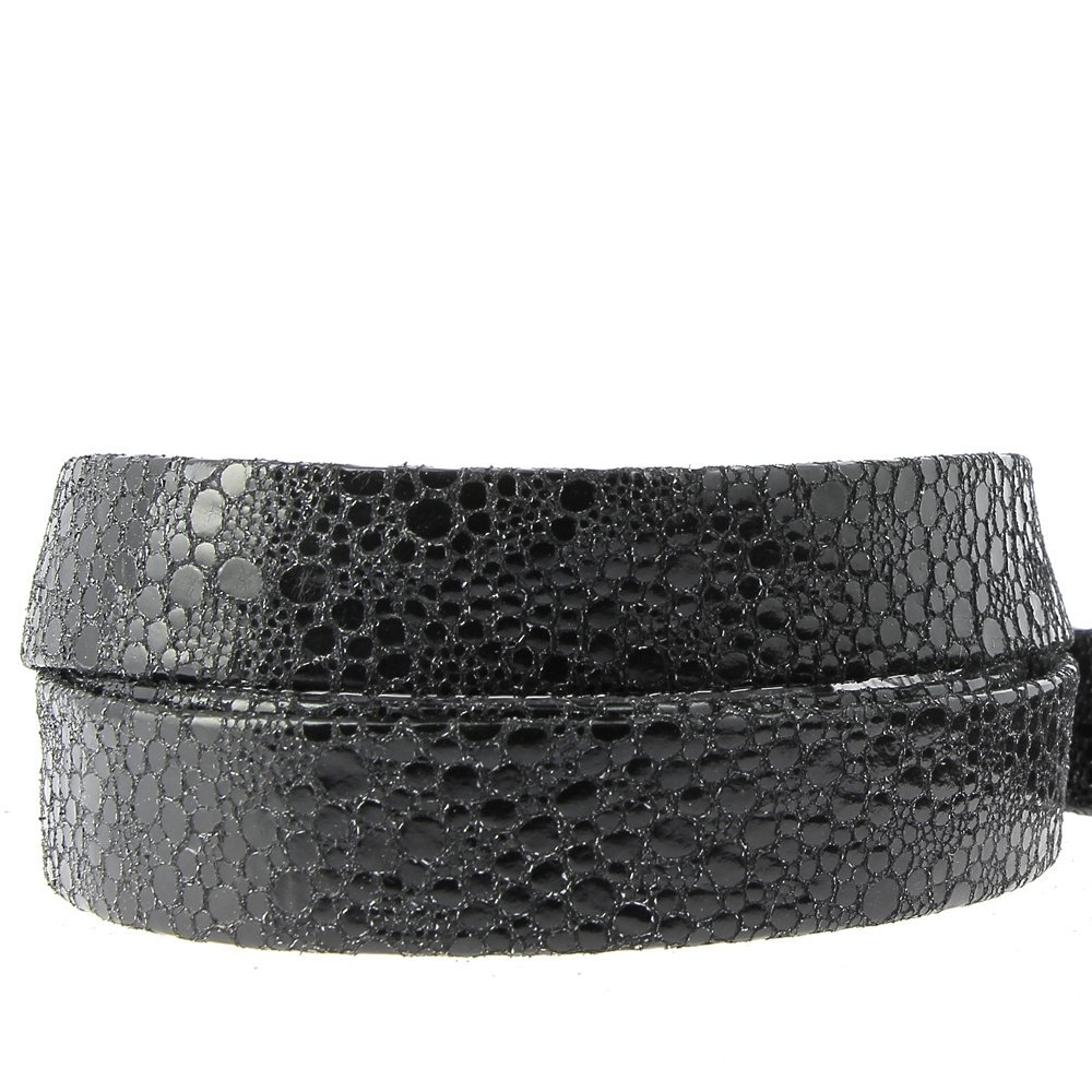 Svart läder 20 mm x 20 cm