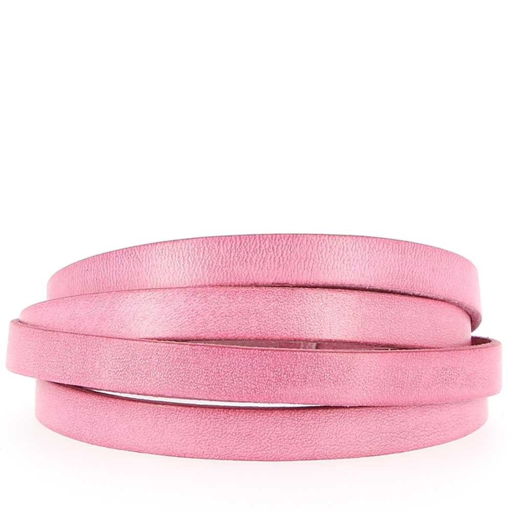 10 mm slät ljus Fushia kalv platt läder per 20 cm