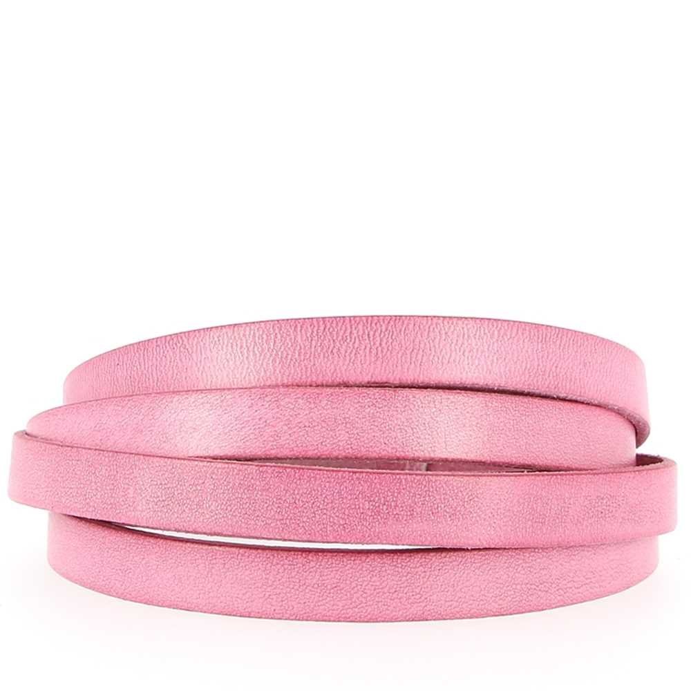 10 mm slät ljus Fushia kalv platt läder per 20 cm
