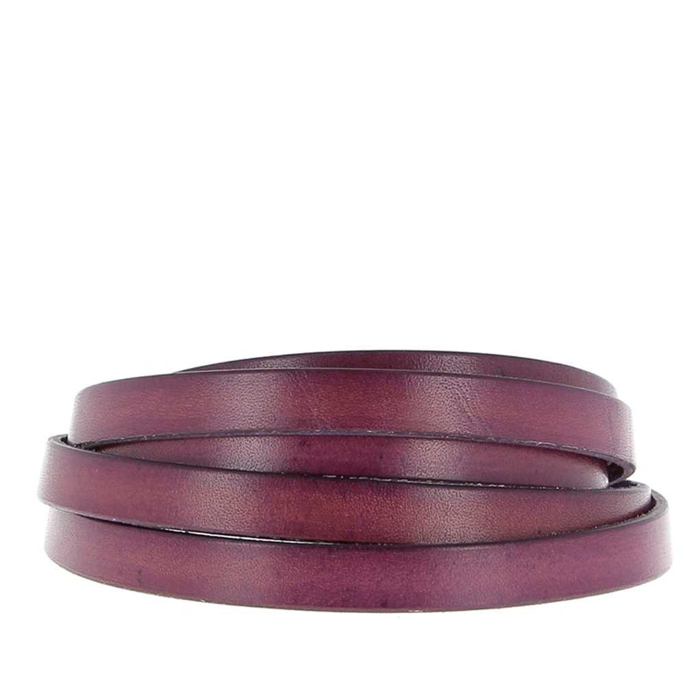 Platt läder plommon 10 mm x 20 cm slätt