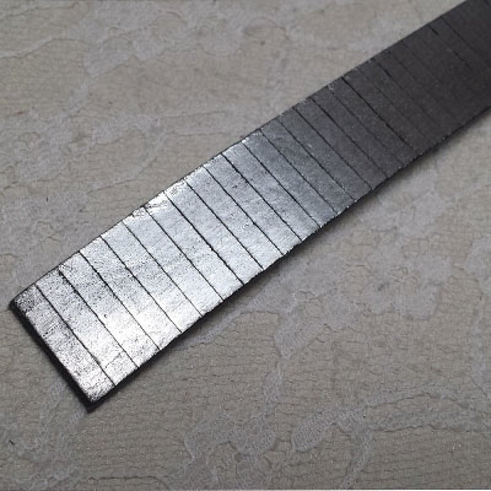 Silver Rektangel Läder 20 mm x 20 cm