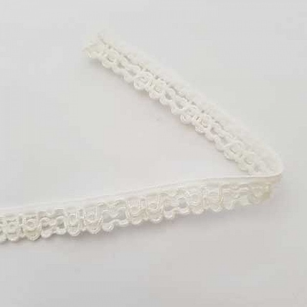 Dentelle Blanc Vague L&eacute;g&egrave;rement &eacute;lastique 15 mm N&deg;01