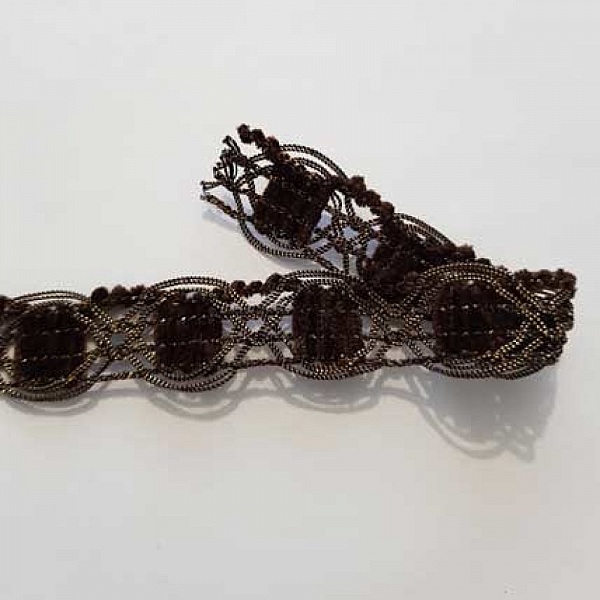 Dentelle Galon N&deg;02 Marron 20 mm