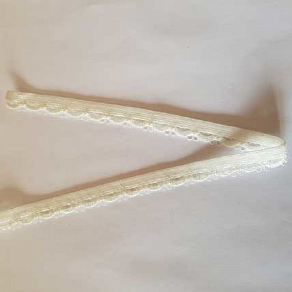 Elastique Fantaisie Blanc Cass&eacute; 12 mm N&deg;01