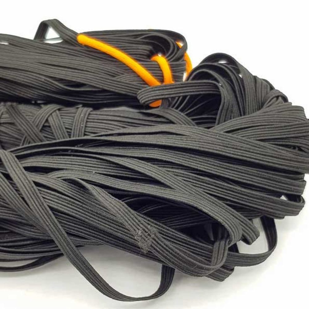 Platt mask elastisk 4 mm svart n°03 x 20 meter