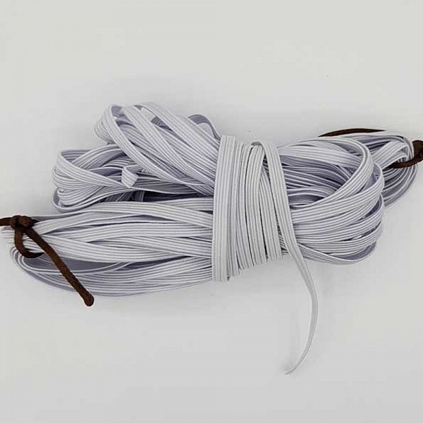 Elastique masque plat 5 mm blanc N&deg;03 x 12 m&egrave;tres - 01