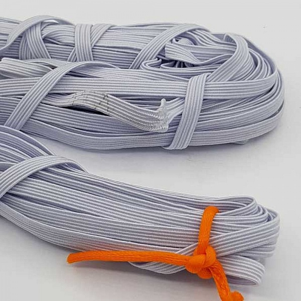 Platt mask elastisk 5 mm vit N&deg;03 x 14,50 meter