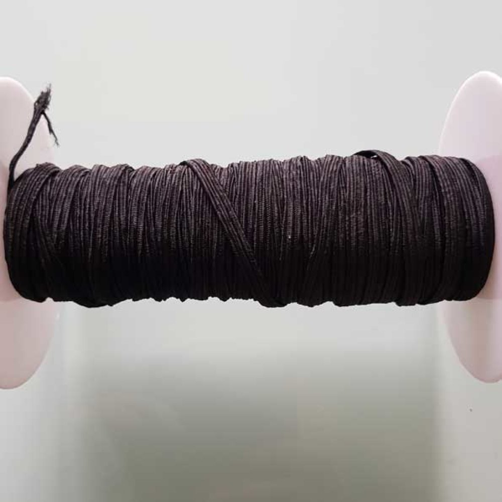 Platt mask elastisk 5 mm svart nr 03 per meter