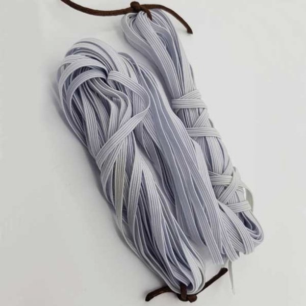 Platt mask elastisk 5 mm vit N&deg;03 x 12 meter - 02