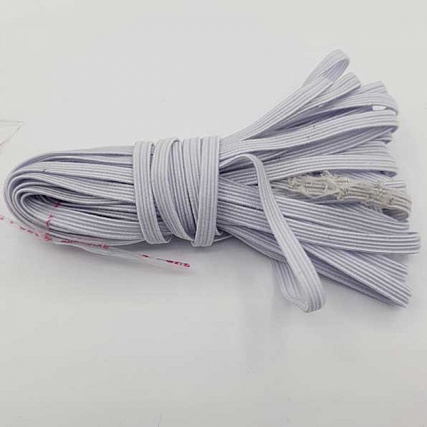 Platt mask elastisk 5 mm vit N&deg;03 x 7,50 meter