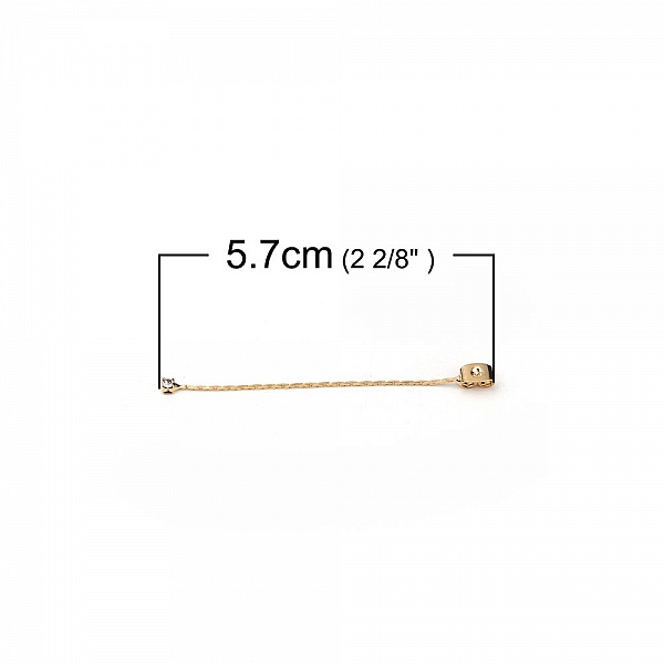 &Auml;kta guldpl&auml;terad koppar &ouml;rh&auml;ngena slutstycke N&deg;01 med genomskinlig strass