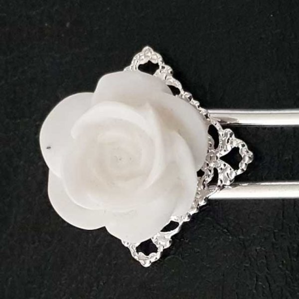 Epingle &agrave; cheveux Blanc mariage N&deg;04