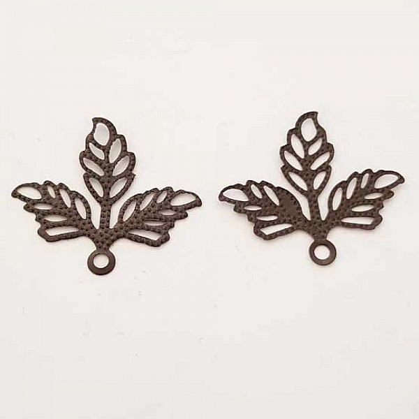 Estampe N&deg;08 Feuille Marron 23 x 25 mm