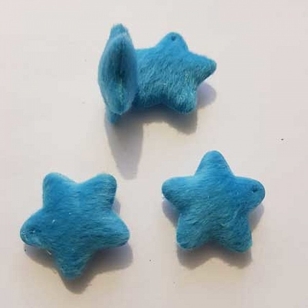 Etoile bomb&eacute; bleu feutrine scrapbooking 25mm