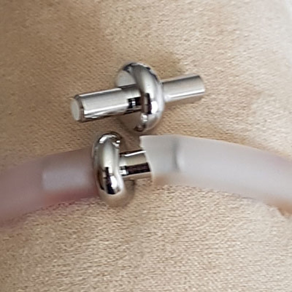 Silverlås för ihålig PVC-sladd 6,5 mm