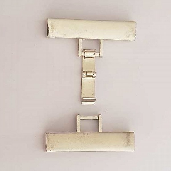 Fermoir Manchette Rectangle Argent&eacute; 35 x 4 mm