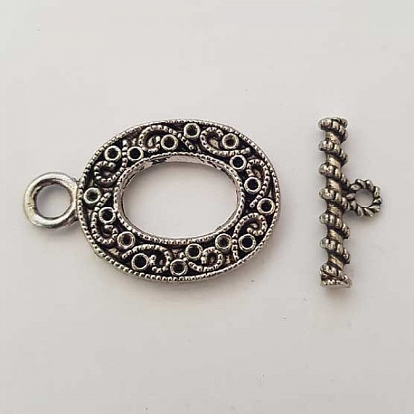 Toggle Clasp Round Pattern N&deg;25 Silver