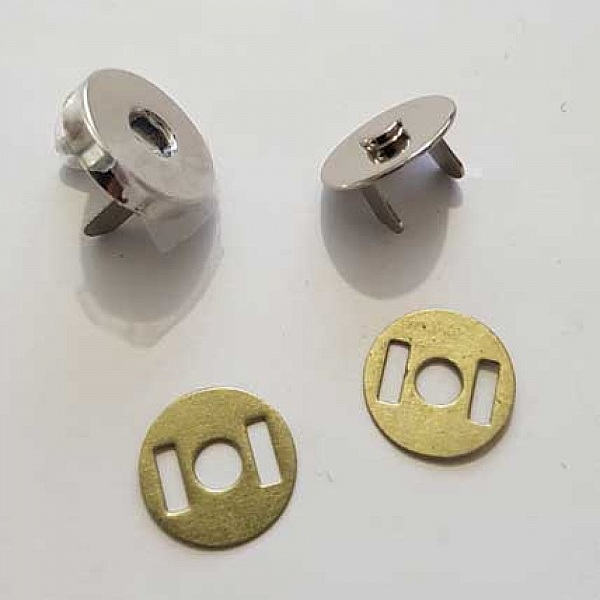 Fermoir aimant&eacute; Argent&eacute; 14.5 mm pour fermeture de sac, pochette