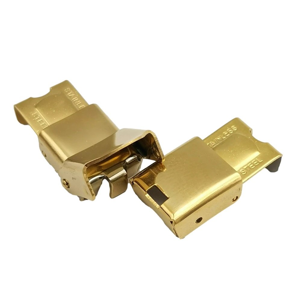 Läderkläpplås 10 mm brett Guld