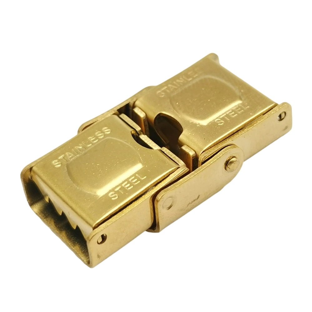 Läderkläpplås 10 mm brett Guld