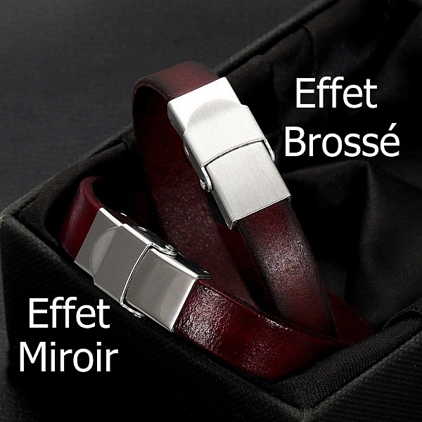 Fermoir clip griffe pour cuir 14 mm de large Bross&eacute;